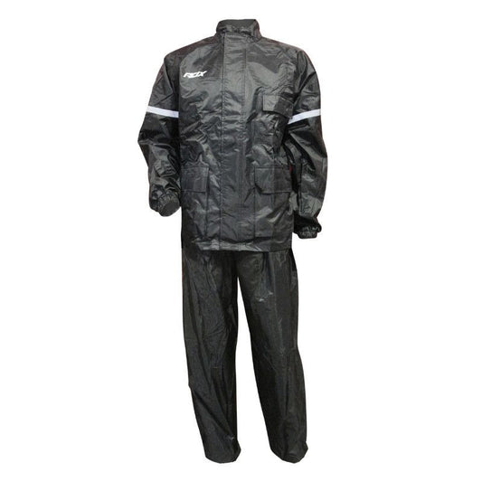 vêtement de pluie éco noir imperméable pour moto, unisexe, léger et compact avec bandes réfléchissantes et sac de transport