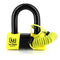 Antivol moto mini U Urban SRA jaune compact 18 mm avec cordon spiralé et clés de sécurité