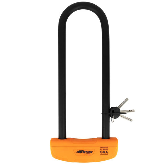 Antivol moto SRA Star Locks 85x320mm U XXL orange ultra sécurisé acier long