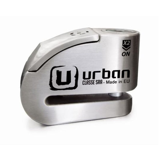 Bloque disque moto SRA Urban 14mm avec alarme 120dB LED rouge acier inoxydable étanche et compact