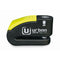 Bloque disque moto SRA Urban 14mm avec alarme 120dB acier noir et jaune étanche LED rouge compact