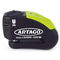 Bloque disque moto SRA Artago 14mm avec alarme 120dB ultra résistant jaune compact