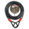 Câble antivol moto 9m Star Locks en acier tressé avec gaine PVC noire et boucles renforcées