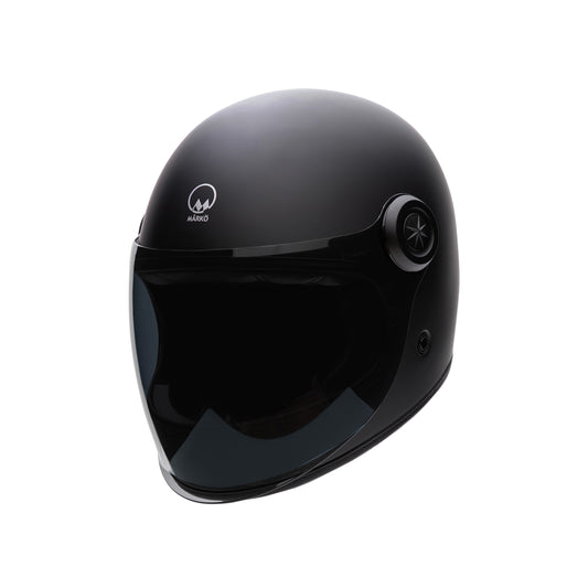 casque intégral moto noir vintage rétro pour homme femme