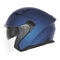 Casque Jet Nox N130 bleu mat avec double écran et visière claire.