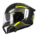Casque moto modulable double écran - Eight S551 Dual Face titane et jaune fluo - Vignette | Boutique biker