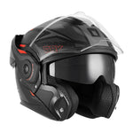 Casque modulable - Ark noir mat rouge - Vignette | Boutique biker