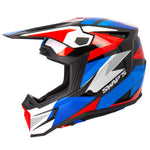 Casque moto cross homologué - Swaps Whip bleu blanc rouge - Vignette | Boutique biker