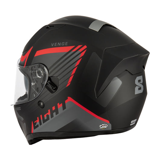 Casque intégral moto + PINLOCK - Venge Noir et Rouge