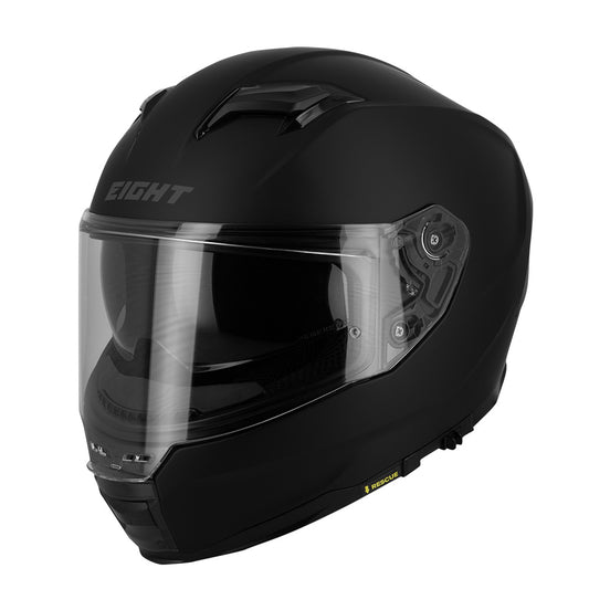casque moto intégral noir mat eight s442 homme femme homologué pour conduite urbaine et touring