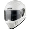 Casque moto intégral Simpson Venom blanc, design agressif et mentonnière anguleuse.