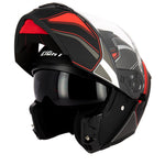 Casque moto modulable double écran - Eight S551 Dual Face noir et rouge - Vignette | Boutique biker