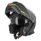 Casque moto Eight modulable noir avec bandes jaunes fluo, visibilité accrue et confort optimal en toutes saisons