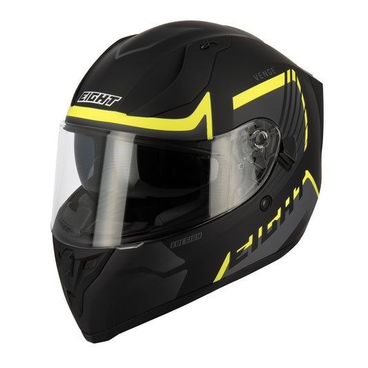 casque moto intégral noir avec détails jaune fluo pour homme