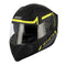 casque moto intégral noir avec détails jaune fluo pour homme