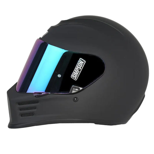 Casque intégral Simpson Speed noir mat, design agressif, mentonnière emblématique