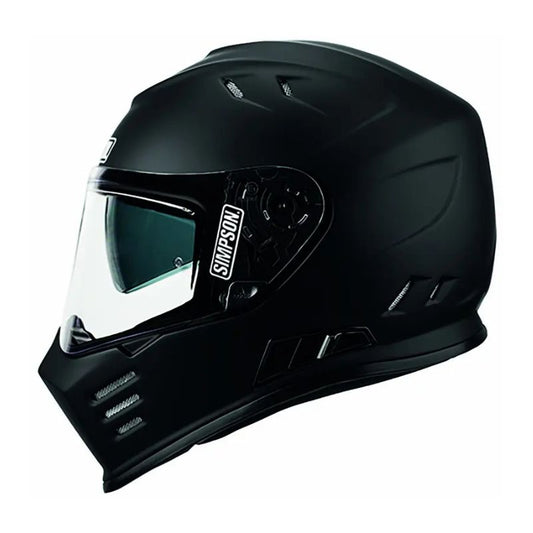 Casque moto intégral Simpson Venom noir mat, style légendaire et protection ultime