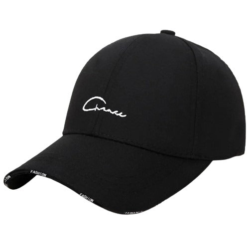 Casquette de moto noire pour homme avec inscription Grace, style sobre et élégant