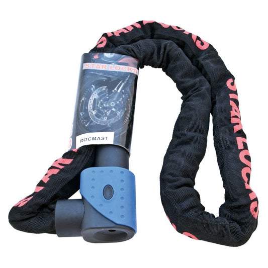 Chaîne antivol moto 1m50 avec cadenas Star Locks 10 mm en acier cémenté haute sécurité