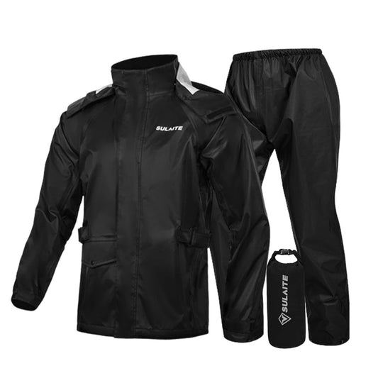 ensemble de pluie imperméable pour motard, unisexe, en polyester avec fermeture zippée et sac de rangement pratique