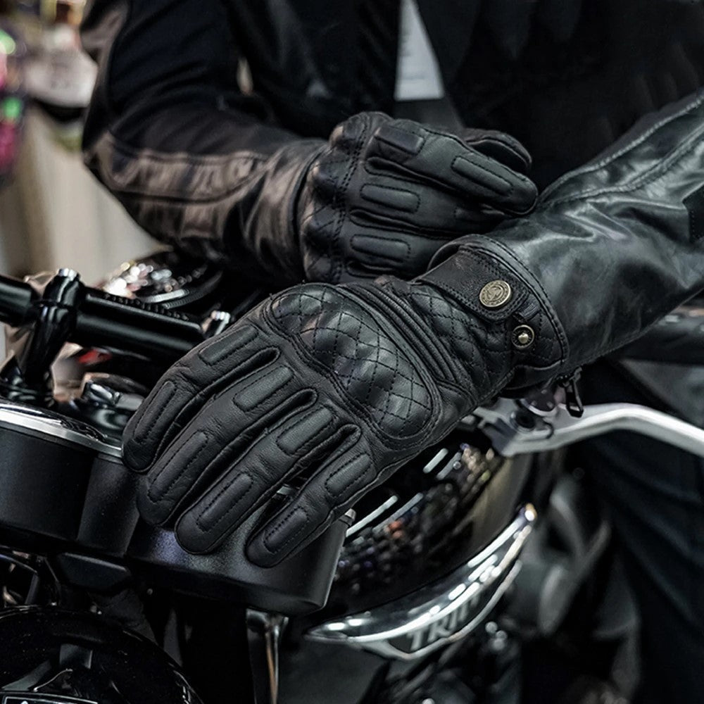 Gants de Moto en Cuir Été Hiver pour Homme et Femme