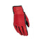 Gants moto été femme Rusty Stitches Stella rouges en cuir, look rétro plissé.