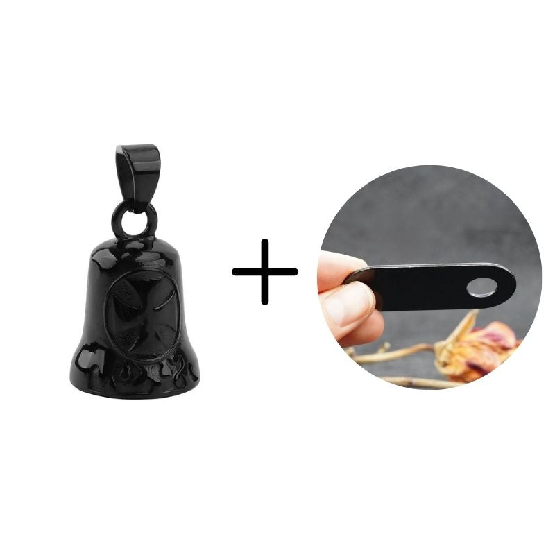 Guardian Bell Con Croce Portachiavi | Campanella In Acciaio Inox | Simbolo Protezione Per Motociclisti E Viaggiatori