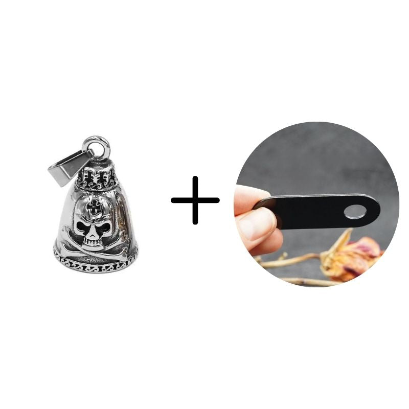 MOCY BELL Clochette Moto Crâne Squelette – Acier Inoxydable, Gardien Audacieux Pour Motards
