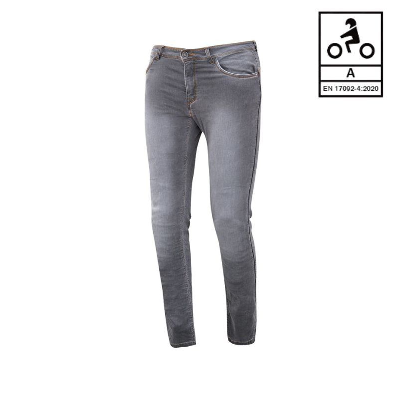 Jean moto femme gris ESQUAD Lina homologué CE avec protections hanches