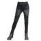 Jean moto noir femme avec protections amovibles et renforts kevlar, style motarde urbaine