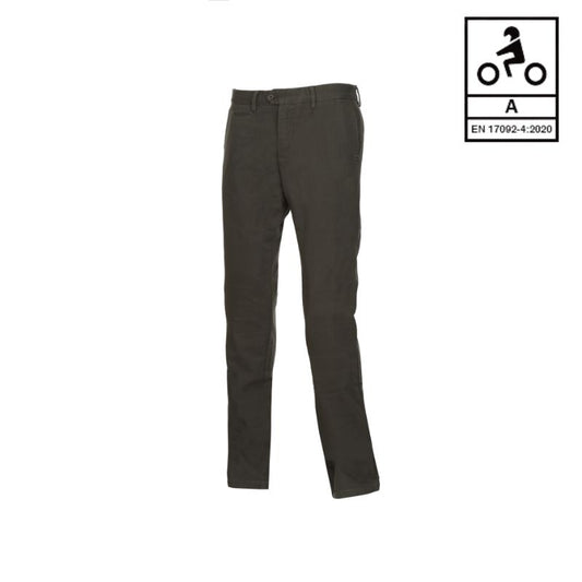 Jean moto homme chino kaki ESQUAD homologué CE protections genoux hanches ARMALITH