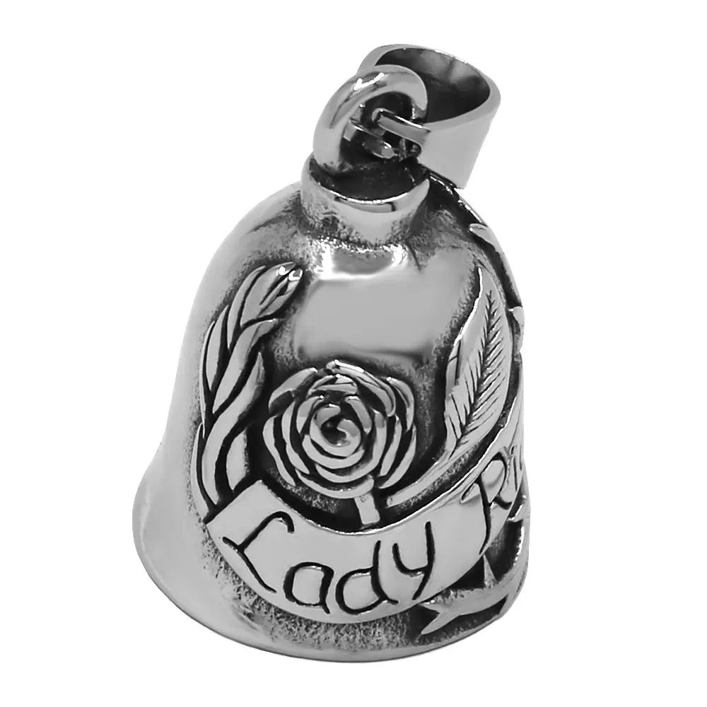 CUSTOMprivé Clochette Moto Femme Lady Rider Avec Rose - Guardian Bell Porte-Bonheur Motarde