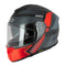 casque moto intégral noir et rouge au design sportif pour homme