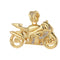 pendentif moto sportive doré femme style biker avec strass