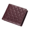 Petit portefeuille homme marron en cuir embossé avec motifs répétés pour un style raffiné