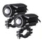 Phares longue portée moto 60W LED étanches avec support universel pour guidon ou crash-bar