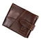 porte-monnaie en cuir marron pour homme avec bouton-pression, design élégant et compact