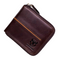 portefeuille homme en cuir marron foncé avec fermeture éclair et design premium