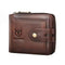 portefeuille homme en cuir marron au style vintage avec coutures visibles