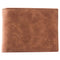 portefeuille homme pas cher en cuir marron clair avec couture apparente et initiale B embossée