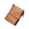 Portefeuille Bullcaptain pour homme en cuir marron clair avec chaîne et bouton pression