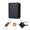 portefeuille noir moderne pour homme Bullcaptain avec zip, porte-clés et coffret cadeau