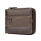 Portefeuille RFID en cuir marron pour homme Bullcaptain avec fermeture éclair et design compact
