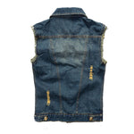 Gilet in denim da motociclista strappato - Vignette | Boutique biker