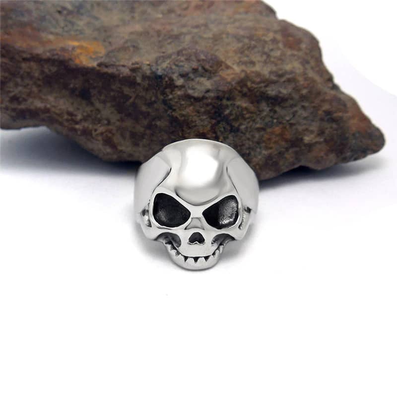 Bague Chevalière Homme/femme Crâne Barbe – Plaqué Argent – Taille Au Choix – Fabriquée En France – Neuf Avec étiquettes