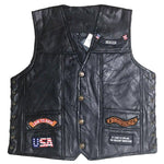 Gilet da motociclista in pelle - Vivi per guidare - Vignette | Boutique biker