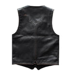Gilet biker sans manche en cuir vieilli - Vignette | Boutique biker