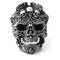 Bague biker en argent massif pour homme et femme avec têtes de mort et dragons sculptés