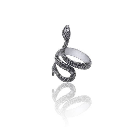 Bague gothique serpent en acier inoxydable pour biker au design détaillé