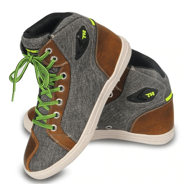 Basket de moto vintage gris et marron pour homme et femme